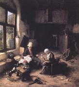 Ostade, Adriaen van Interior of a Peasant's Cottage (mk25 china oil painting reproduction